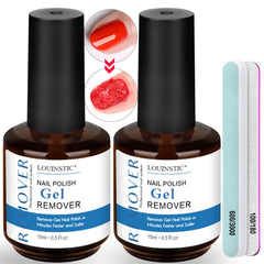 LOUINSTIC kit remover gel de uñas, dos piezas, eliminación rápida sin remojo.