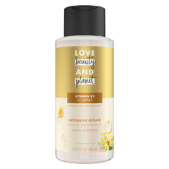 Champú Love Beauty and Planet reparacion intensiva en botella para cabello dañado