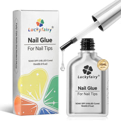 Luckyfairy gel uñas 15 ml transparente con adhesión estable para extensiones