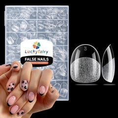 Luckyfairy tips oval corto 240p, acabado claro para uñas naturales y duraderas.