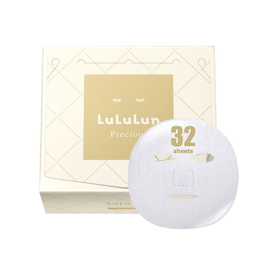 Lululun Precious Clear empaque cercano, diseño elegante para rutina diaria.