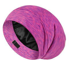 Gorra de seda LULUSILK con textura morera rosa fucsia para el cuidado del cabello.
