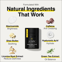 Lumin Corrector Ojeras, fórmula coreana con Niacinamida para la piel masculina.