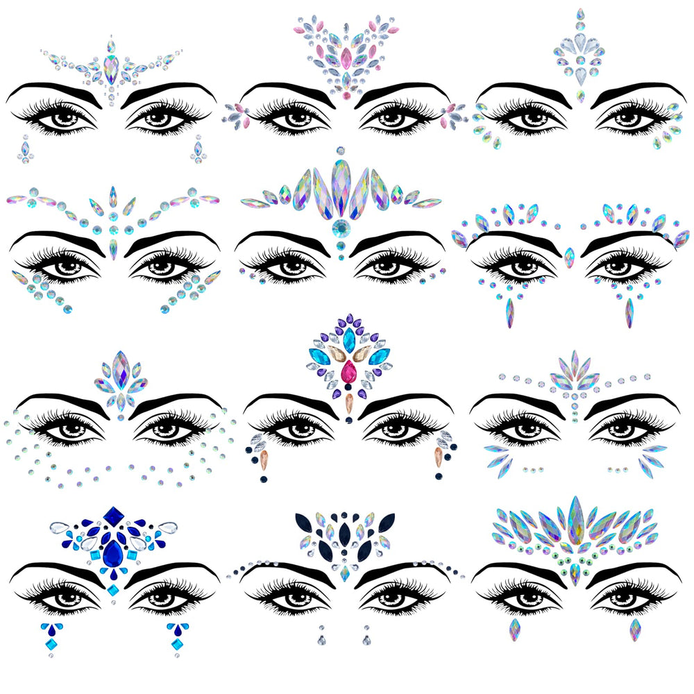 Lusy DM joyas faciales sirena, brillo perfecto para fiestas y festivales