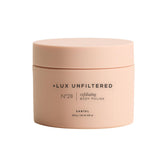 Lux Unfiltered N°28 exfoliante corporal Santal, frasco frontal para exfoliación suave y revitalizante