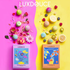Luxdouce Bombas de baño delicias frutales: aromas cítricos para un baño vigoroso.