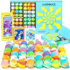 Luxdouce Bombas de baño set de 48, ideal para spa en casa aromático y relajante.