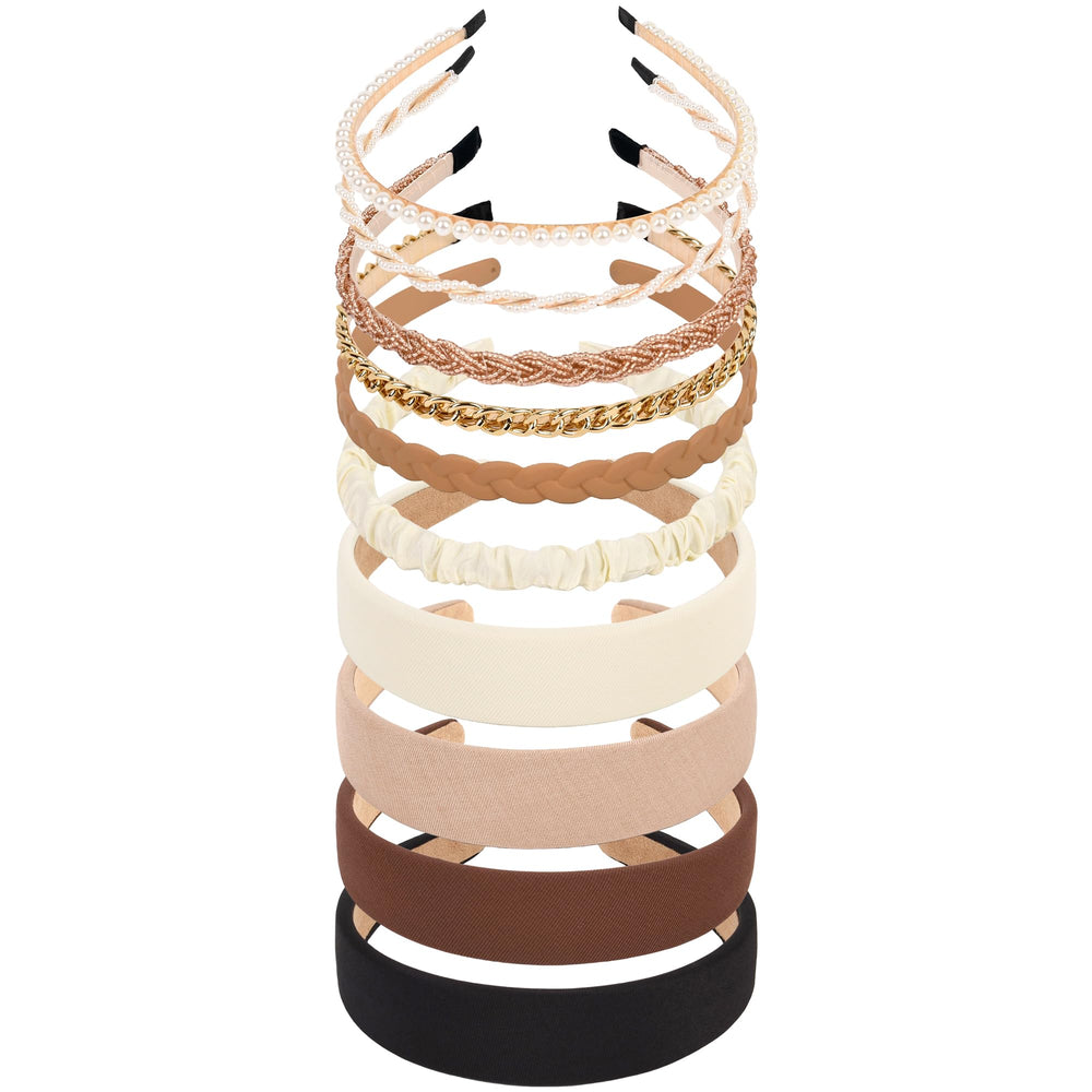 LYroo banda-cabello-ancha-metal-perlas: estilo elegante y cómodo para ocasiones diarias.