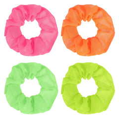 Gomas Mabor Neon Scrunchies en rosa para peinados con toque vibrante.