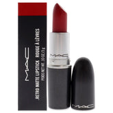 MAC Rub Ruby Woo en empaque retro, barra de labios icónica para look intenso