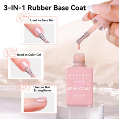 Makartt Base Gel 2 en 1, capa base y color, ofrece color natural.