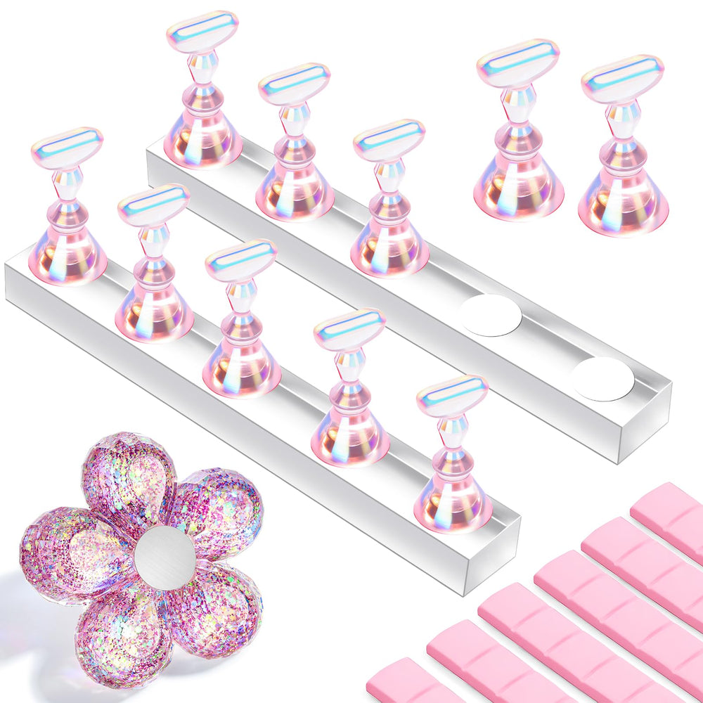 Soporte Makartt para uñas pegadas rosa brillante para exhibir y practicar