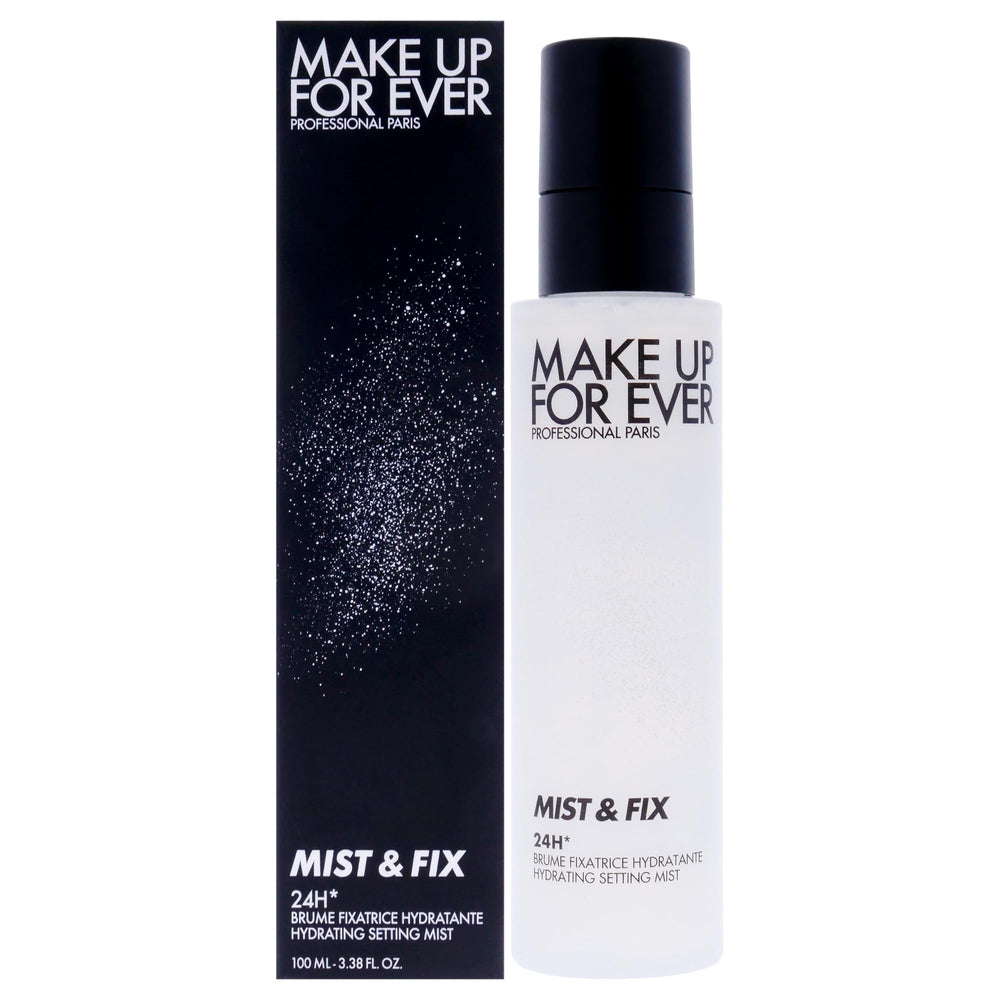 Make Up For Ever bruma hidratante 24h sobre la botella para fijar el maquillaje