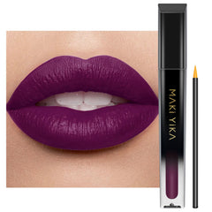 MAKI YIKA labial morado oscuro en tubo con color duradero
