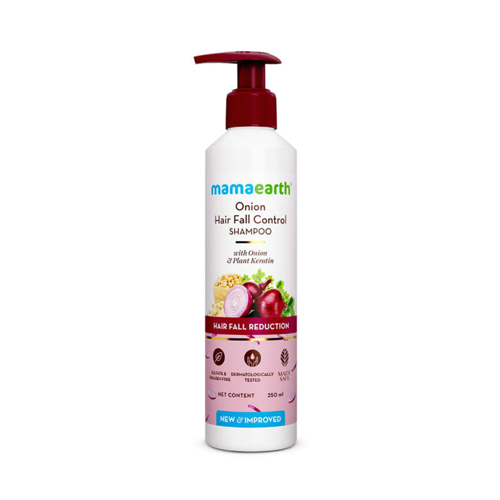 Mamaearth Champú de Cebolla, botella 250 ml, limpieza suave para uso diario.