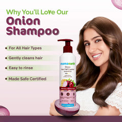 Mamaearth Champú de Cebolla, espuma refrescante que limpia sin resecar.