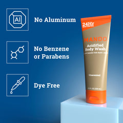 Etiqueta sin fragancia de Mando Odor Shield para piel sensible