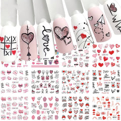 Mangoit Valentines: corazones y letras para decorar uñas con estilo romántico.