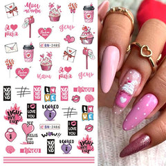 Mangoit Valentines: letras en inglés para mensajes elegantes en uñas.