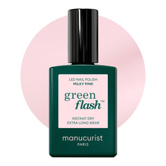 Manucurist Green Flash Milky Pink: base suave para una aplicación suave y cobertura uniforme.