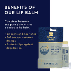 Manuka Health Lip Rescue: textura hidratante que ayuda a suavizar labios agrietados.