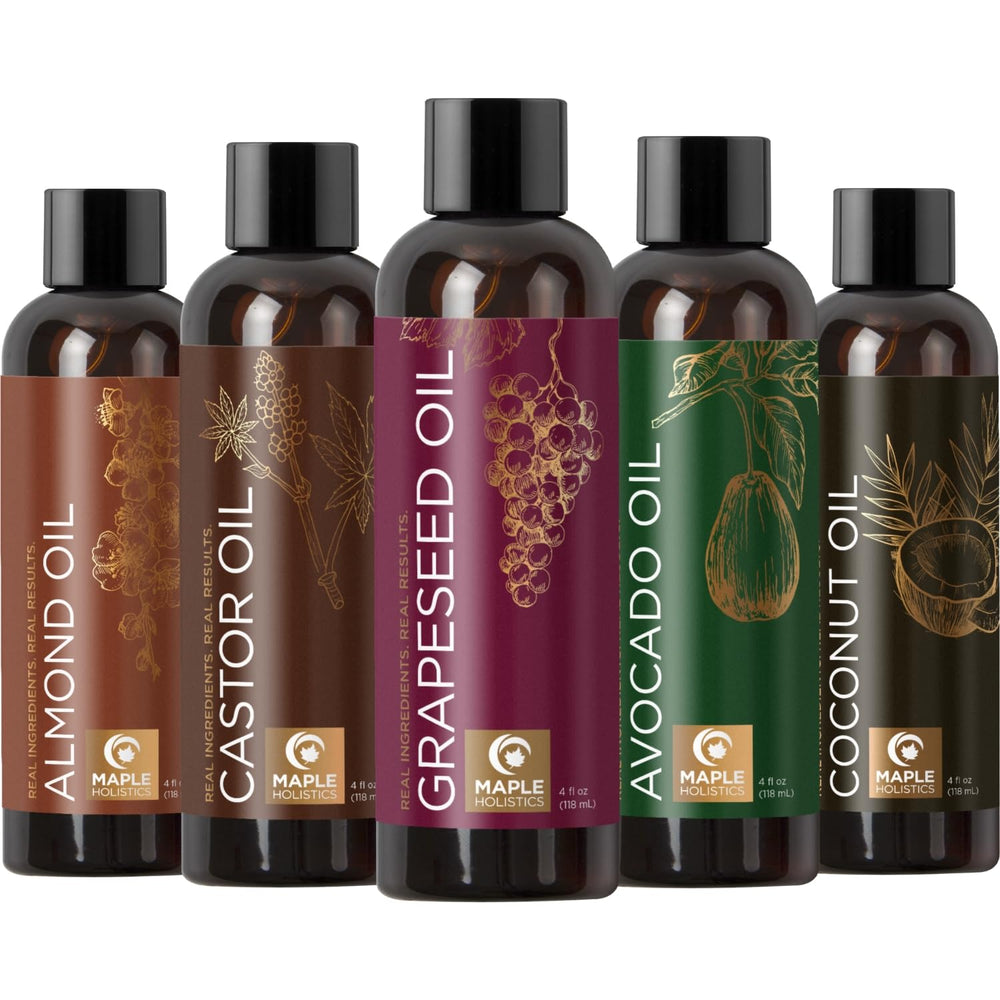 Maple Holistics aceite de almendra en botella para piel y cabello suave