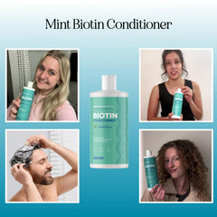 Aplicación del acondicionador Biotina de Maple Holistics en el cabello.