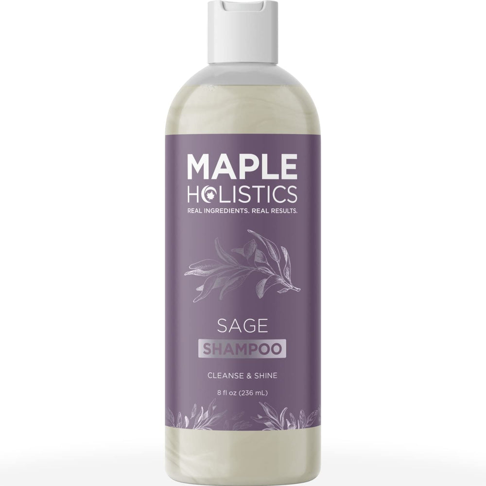 Maple Holistics champú salvia romero, botella-clarificante para acumulación del cabello