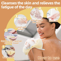 MAQIHAN paño exfoliante con doble cara para exfoliar y suavizar la piel