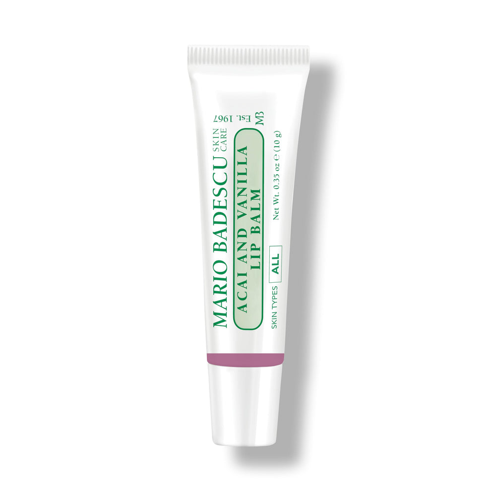 Bálsamo labial Mario Badescu acai y vainilla para hidratación profunda