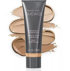 Mary Kay TimeWise Luminous 3D Foundation botella, tono marfil N160, acabado natural.