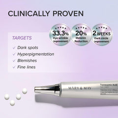 Mary&May Conjunto crema ojos tranexamico-glutation 1000ppm tubo grande, aplicacion suave