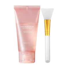 Mascarilla nocturna de colágeno con aplicador de gel para una aplicación uniforme.