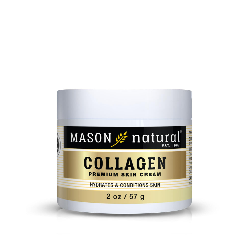 Crema de colágeno de alta calidad de Mason Natural en frasco de dos onzas para hidratación.