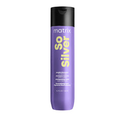 Matrix So Silver Champú purpura, tono frío para neutralizar amarillos.