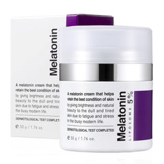 MAXCLINIC Time Return Melatonina Crema, botella cercana, hidratación suave para piel seca durante la noche.