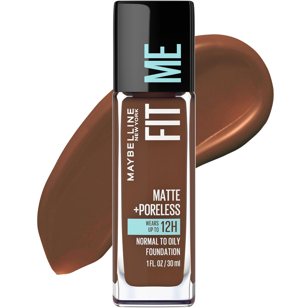 Maybelline Fit Me Matte Poreless: fondo líquido para piel grasa con acabado natural.