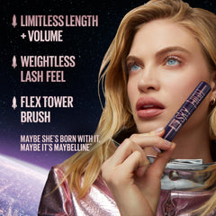 Maybelline Lash Sensational Sky High, volumen y longitud sin grumos gracias a fibras.