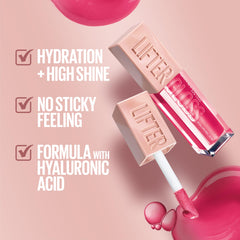 Maybelline Lifter Gloss Reef: brillo alto para labios visibles y color duradero.