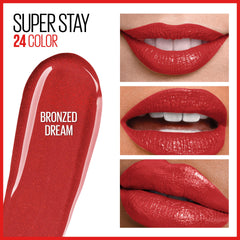 Maybelline Super Stay 24, Bronzed Dream, pigmento intenso, efecto color duradero todo el día.