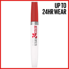 Maybelline Super Stay 24, tecnología microflex, color permanece hasta 24 horas.