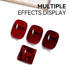 MAYCHAO Jelly Burgundy aplicación precisa para uñas perfectas.