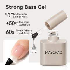 MAYCHAO uñas con gel brillante para un acabado liso.
