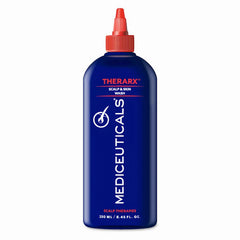 Mediceuticals TheraRx lavando cuero cabelludo y piel con envase práctico para uso diario
