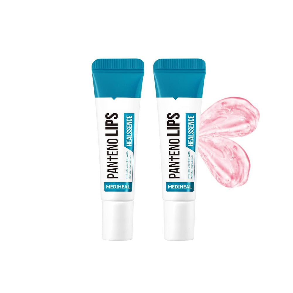 Mediheal Pantenolips Healssence muestra textura gel y tono natural para labios hidratados.