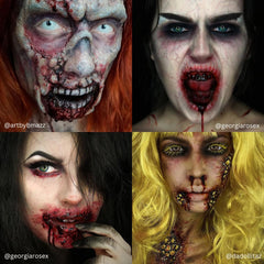 Mehron Stage Blood alrededor-de-la-boca seguro para efectos cercanos.