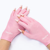 Guantes MelodySusie UV para manicura, foco rosa, protección durante el secado.