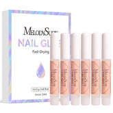 MelodySusie pegamento para uñas: 6 tubos, rendimiento para múltiples manicuras