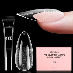 MelodySusie Tips Uñas Almendra Mediana: formato elegante y cobertura total para un acabado natural