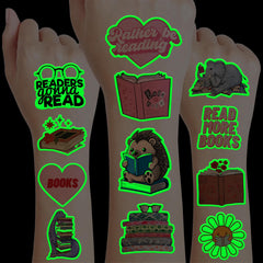 MeoIsDaBest tatuajes libro con brillo nocturno para decoración divertida.